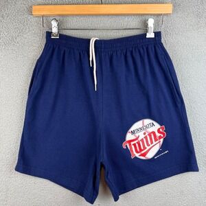 Vintage 1987 Minnesota Twins MLB Shorts Trench Ultra Navy Blue Mens Small USA